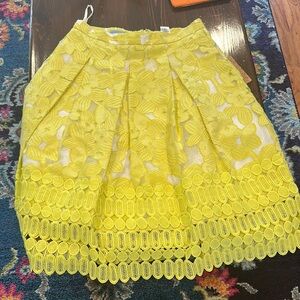 ANTONIO MELANI Yellow Bubble Knee-Length Skirt